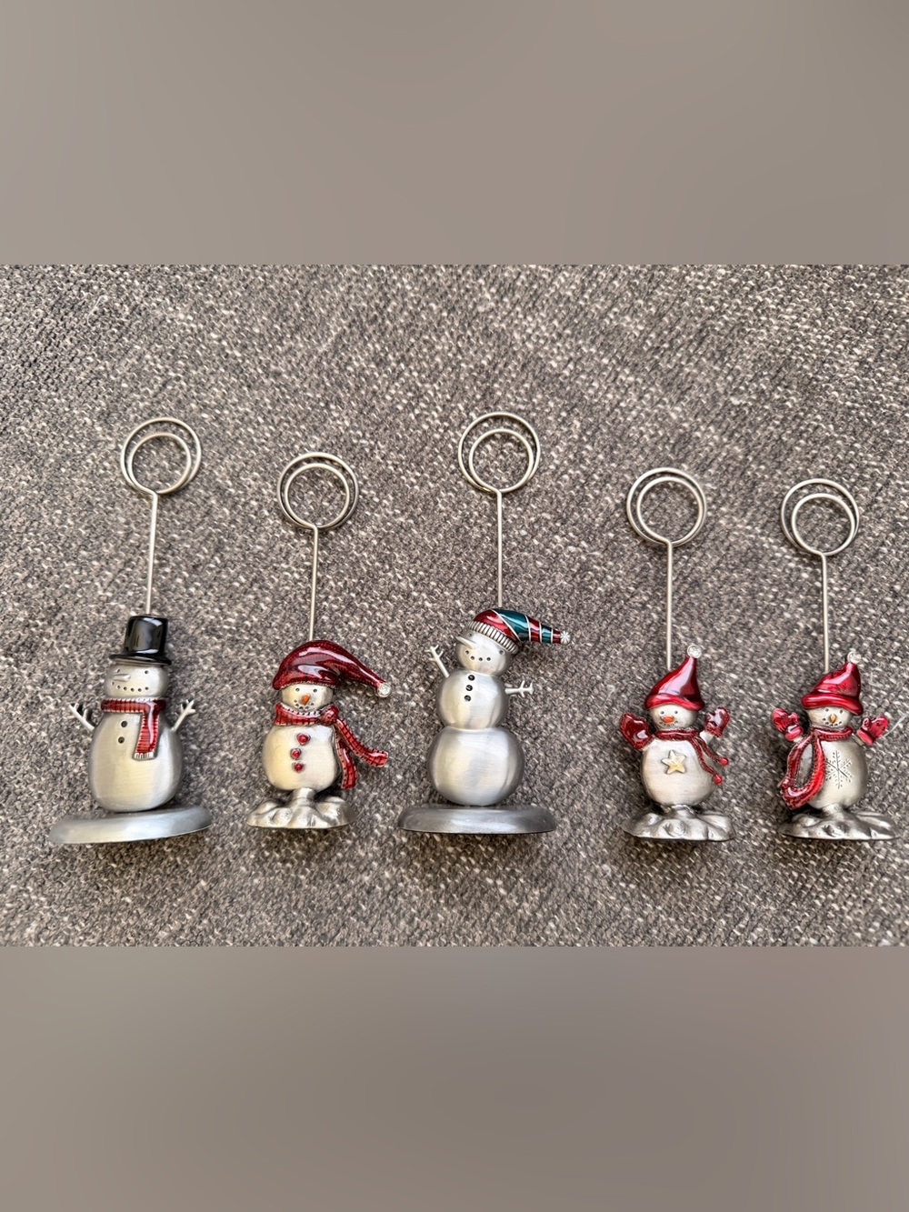 NEW Holiday Snowman Card Holder Set of 5